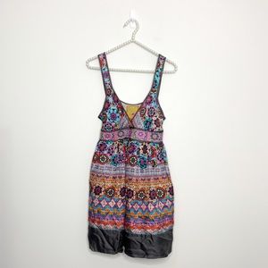 Johnny Was Silk Dress Back Tie Floral Strappy